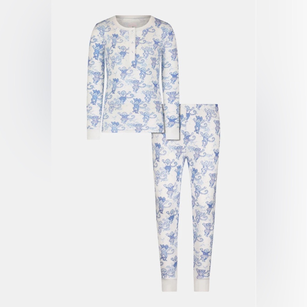 NWT LoveShackFancy X Roller Rabbit Pastiche De Monkey Kids Pajama